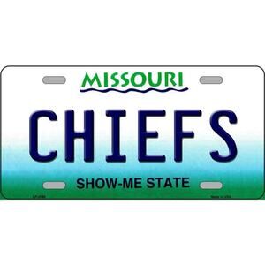 NFL Chiefs License Plate Super Bowl Metal NFL Retro Auto Sign Kansas City New